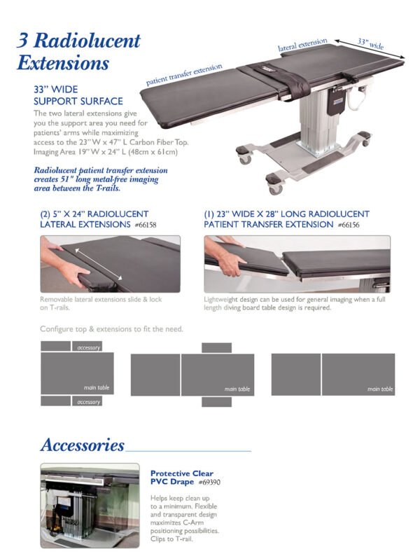 Arrow Life Medical Solution - CFUR301 & CFUR401 Radiolucent Extensions